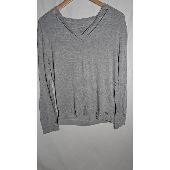 Marc New York Performance Womens Long Sleeve Athletic Top Sz Large Neck Cut Outs - Picture 1 of 7